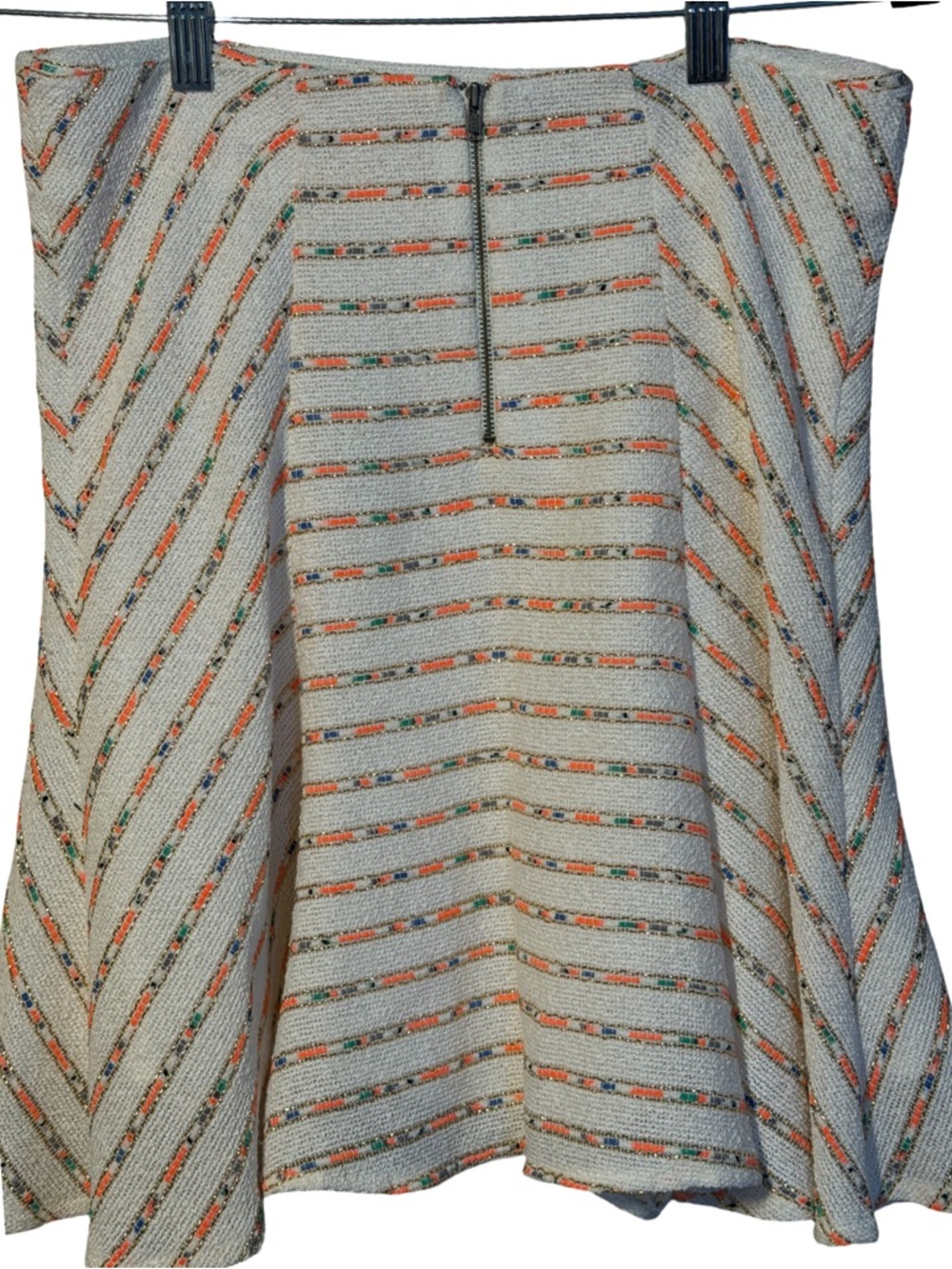 NWT* Maeve “Lucaya” Flared Gold & Multicolored Tweed Skirt - Picture 5 of 10